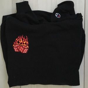 BLACK CHAMPION CUSTOM SWEATSHIRT